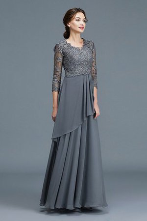 A-Line Chiffon Normale Taille Prinzessin Bodenlanges Brautmutterkleid - Bild 6