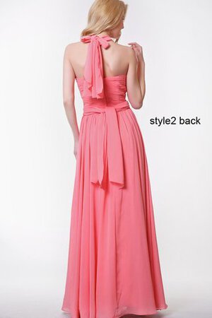 Robe demoiselle d'honneur plissé simple avec zip de lotus ruché - Photo 5