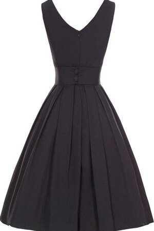 Robe fête de la rentrée simple au niveau de cou manche nulle en satin ceinture en étoffe - Photo 3