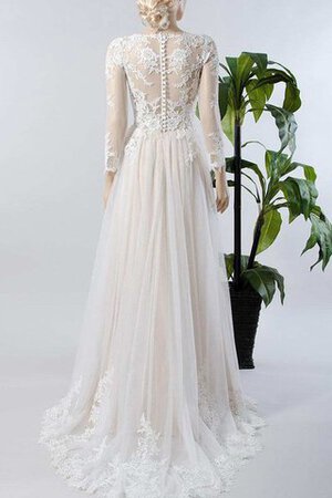 Abito da Sposa Spazzola Treno con Bottone Semplice Elegante con Piega Tondo - Foto 2