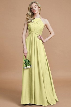 Natürliche Taile Prinzessin Reißverschluss Gerüschtes Bodenlanges Brautjungfernkleid - Bild 13