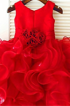 Ärmelloses Organza Reißverschluss Blumenmädchenkleid mit Blume mit Schichtungen - Bild 2
