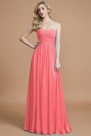 Robe demoiselle d'honneur naturel d'empire avec chiffon ruché jusqu'au sol - Photo 33