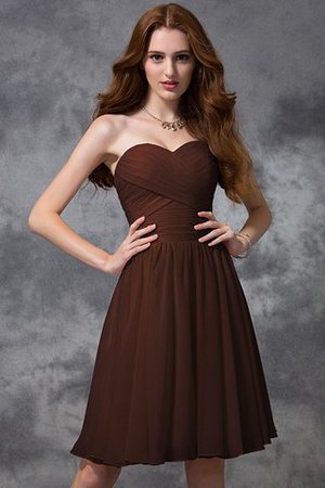 Abito da Damigella in Chiffon con Increspato A-Line Corto Al Ginocchio - Foto 9