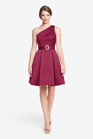 Plissiertes Ein Schulter mini Brautjungfernkleid - Bild 14