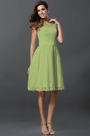 Schaufel-Ausschnitt Prinzessin A-Line Knielanges Brautjungfernkleid mit Bordüre - Bild 14