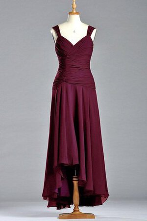 Plissiertes Bateau Ausschnitt normale Taille A-Line Ärmelloses knielanges Brautjungfernkleid - Bild 1