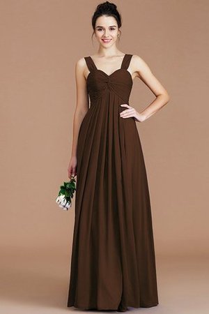 Robe demoiselle d'honneur naturel en chiffon de col en cœur jusqu'au sol d'empire - Photo 13