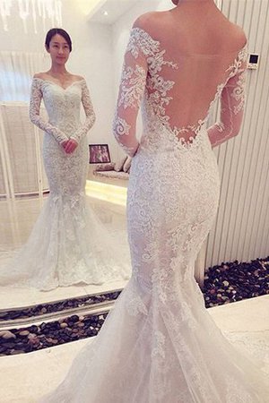 Vintage Lange Ärmeln Sweep Zug Meerjungfrau Stil Extravagantes Brautkleid - Bild 1