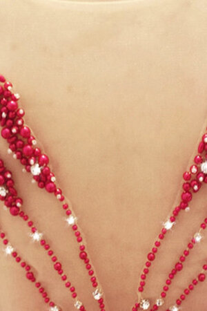 Abito da ballo shiena sheer bello a-line in tulle con perline senza maniche - Foto 5