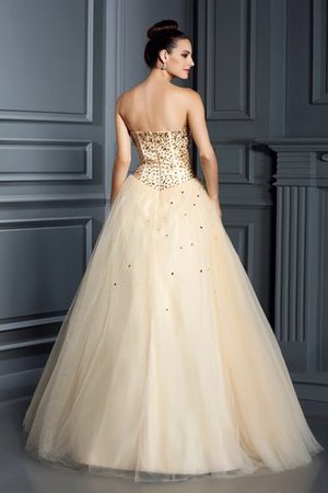 Robe de quinceanera longue de mode de bal avec perle manche nulle fermeutre eclair - Photo 2