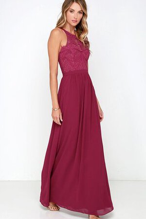 Robe demoiselle d'honneur plissé simple au niveau de cou avec sans manches - Photo 6