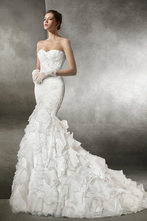 Robe de mariée de sirène magnifique ruchés longs solennel attirent - Photo 3