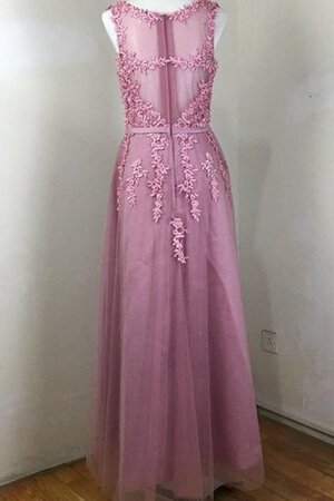 Schaufel-Ausschnitt A Linie Ärmelloses Tüll Ballkleid mit Applikation mit Bordüre - Bild 2