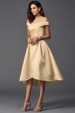 A Linie Schulterfrei Hoch Niedrig Rocklänge-asymmetrisches Mini Brautjungfernkleid - Bild 12