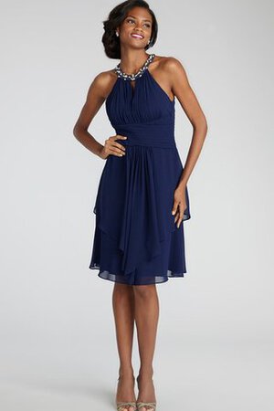 Chiffon Juwel Ausschnitt kurzes Brautjungfernkleid mit Perlen - Bild 18