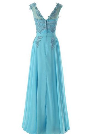Abito da Damigella con Applique in Chiffon Semplice con Manica Corte Cappellino lusso - Foto 3