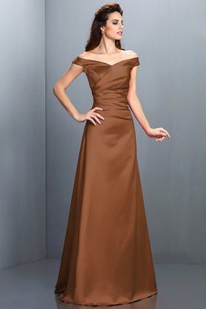 Robe demoiselle d'honneur longue en satin avec zip longueur au ras du sol en forme - Photo 4