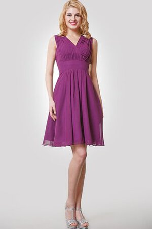 V-Ausschnitt Empire Taille a linie kurzes einfaches Brautjungfernkleid aus Chiffon - Bild 6