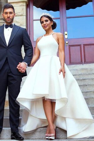 Abito da Sposa in Raso lusso con Increspature in Organza Semplice A-Line