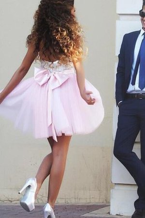 Robe de graduation naturel bref de princesse en tulle avec perle - Photo 2