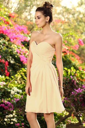 Normale Taille Ärmelloses Chiffon Drapiertes Knielanges Brautjungfernkleid - Bild 6