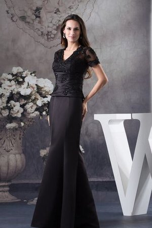 Meerjungfrau Stil Abendkleid mit V-Ausschnitt mit Applikation - Bild 3