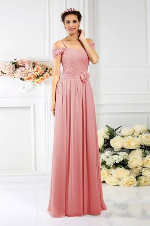 Chiffon Drapiertes Anständiges Bodenlanges Brautjungfernkleid mit Empire Taille - Bild 21