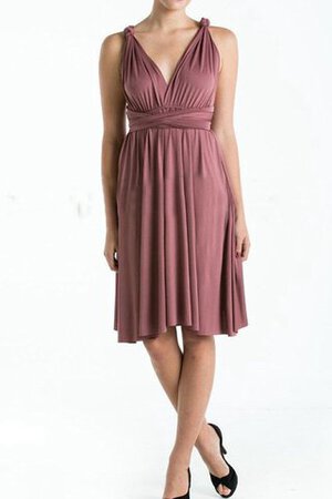 Abito da Damigella in Chiffon A-Line V-Scollo Semplice stravagante al ginocchio - Foto 1