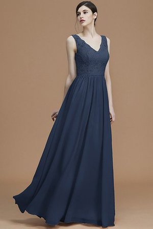 V-Ausschnitt Prinzessin Normale Taille Reißverschluss A Linie Brautjungfernkleid - Bild 16