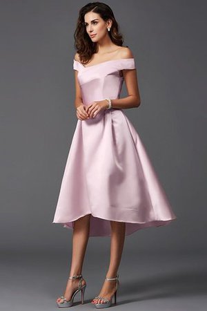 A Linie Schulterfrei Hoch Niedrig Rocklänge-asymmetrisches Mini Brautjungfernkleid - Bild 22
