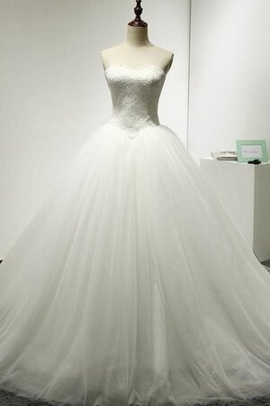 Abito da Sposa Senza Maniche in pizzo radiosa Coda A Strascico Cappella in Tulle Naturale - Foto 1