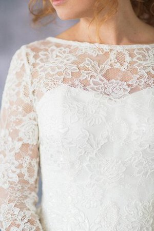 Bateau Organza A-Linie normale Taille konservatives Brautkleid mit Bordüre - Bild 4