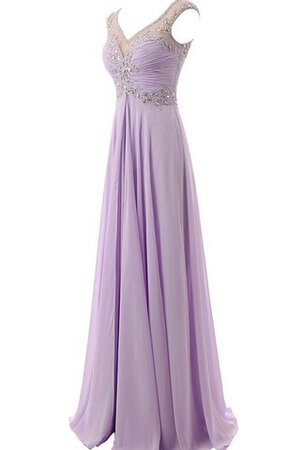 Robe de bal distinguee classique v encolure fermeutre eclair en chiffon - Photo 3