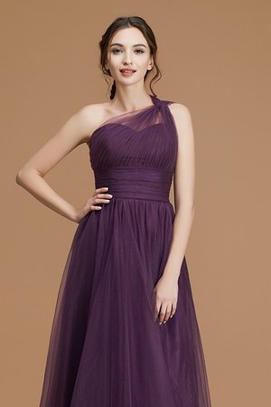 Ehrenvoll Ärmellos A-Linie Tüll Normale Taille Brautjungfernkleid - Bild 5