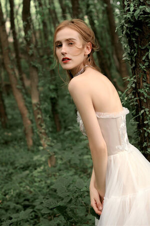 Abito da sposa in pizzo romantico retro con increspature in raso bellissimo - Foto 3