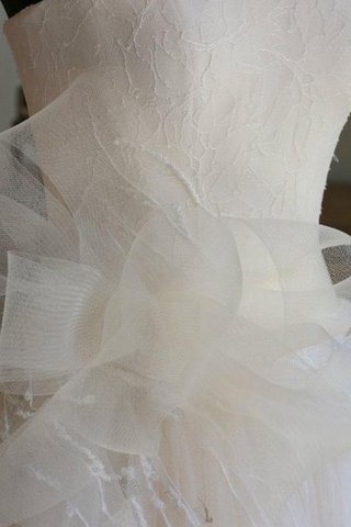 Abito da Sposa con Applique in Tulle Senza Maniche A Terra con Fiocco in pizzo - Foto 2