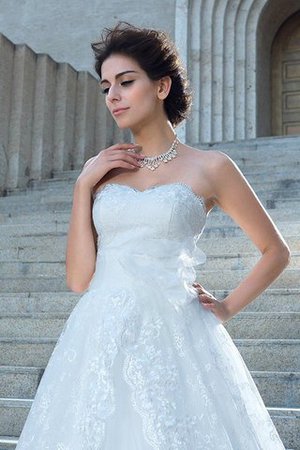 Elegante Vestido de Novia de Encaje Adorno de Escote Corazón de Cola Capilla - Foto 5