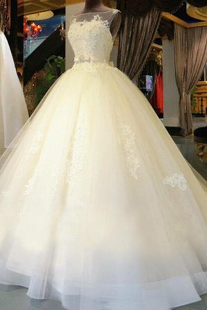 Robe de mariée de col bateau captivant a salle intérieure a eglise longue - Photo 2