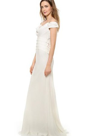Abito da Sposa con Piega a riva con Manica Corte Fuori dalla spalla Vintage in Chiffon - Foto 3