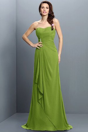 Ärmelloses Chiffon Sweep train Brautjungfernkleid mit Rücken Schnürung mit Plissierungen - Bild 14