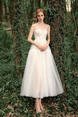 Abito da sposa in pizzo romantico retro con increspature in raso bellissimo - Foto 1