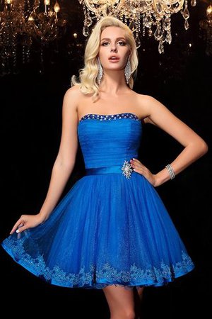 A Linie Natürliche Taile Trägerlos Formelles Abschlusskleid mit Reißverschluss - Bild 3