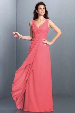 Robe demoiselle d'honneur longue plissage ligne a avec chiffon grandes bretelles - Photo 28