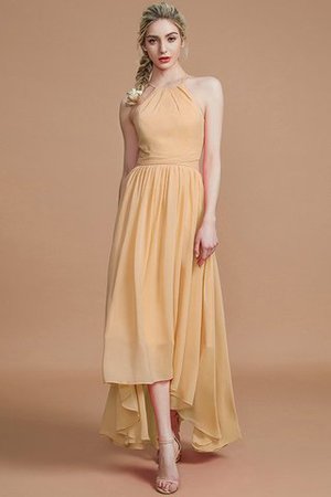 Robe demoiselle d'honneur naturel avec sans manches de princesse dénudé a-ligne - Photo 17