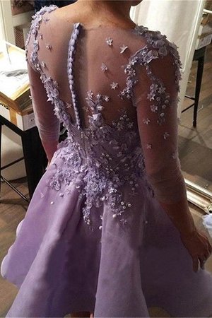 Herrlich A Linie V-Ausschnitt Organza Knielanges Abiballkleid - Bild 2