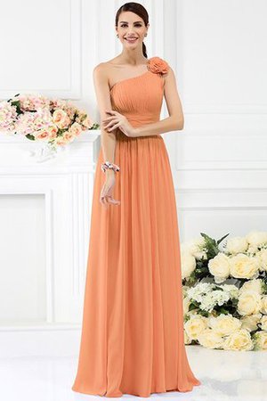 Reißverschluss Chiffon Sittsames Brautjungfernkleid ohne Ärmeln mit Blume - Bild 20