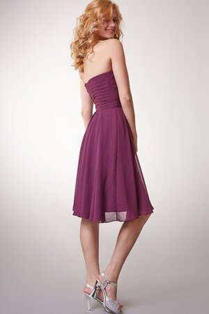 Robe demoiselle d'honneur plissage courte ligne a ruché fermeutre eclair - Photo 5