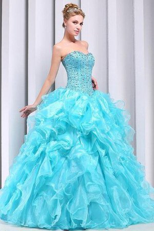 Robe douce seize de mode de bal avec perle avec sans manches jusqu'au sol avec lacets - Photo 5