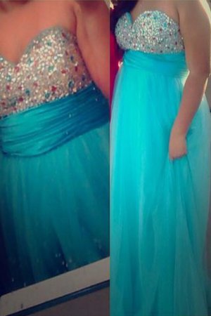Robe de bal en tulle avec zip col en forme de cœur avec perle de princesse - Photo 1
